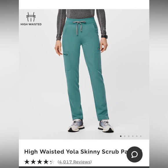 Figs yola skinny scrub pants - Dark Space Grey. Size XS petite length - Picture 3 of 4